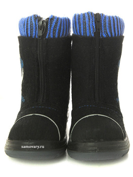 Валенки Котофей детские для мальчика артикул 367103-41 черные на молнии