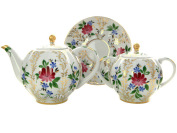 Сервиз чайный форма "Тюльпан", рисунок "Золотые травки" 6/14, Императорский фарфоровый завод