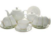 Сервиз чайный форма "Жемчужина", рисунок "Золотая лента" 6/14, Императорский фарфоровый завод