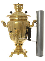 Самовар на дровах 2,5 литра желтый "конус", арт. 261232 + труба