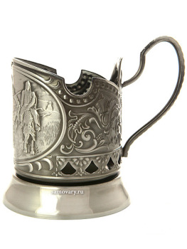 Никелированный подстаканник "Три богатыря" Кольчугино