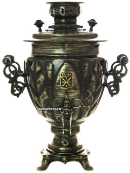 Электрический самовар в наборе 3 литра с художественной росписью "Золотые нити" с автоматическим отключением при закипании