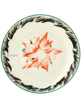 Чашка с блюдцем чайная форма "Весенняя-2", рисунок "Серп, молот и шестерня", Императорский фарфоровый завод