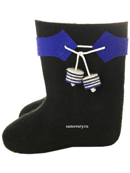 Валенки детские артикул 210О-92 черные с войлочным декором