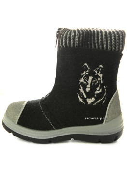 Валенки Котофей детские для мальчика артикул 367102-42 черные на молнии