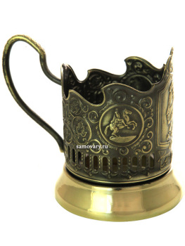 Кольчугинский подстаканник "А.С. Пушкин" латунный