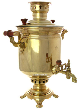 Самовар комбинированный (электрический/угольный) 5 литров желтый "цилиндр"  для нанесения логотипа компании, арт. 310537