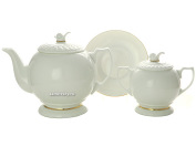 Сервиз чайный форма "Жемчужина", рисунок "Золотая лента" 6/14, Императорский фарфоровый завод