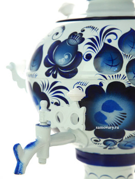 Электрический самовар 3 литра с росписью "Гжель нежная", "шар", арт. 155672