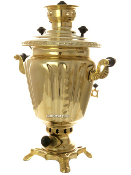 Самовар на дровах 2,5 литра желтый "конус", арт. 261232 + труба