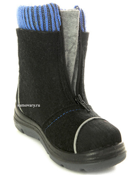 Валенки Котофей детские для мальчика артикул 367103-41 черные на молнии