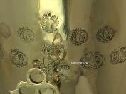 Угольный самовар 5 литров латунный цилиндр с вислыми ручками фабрика Г.П. Баташева арт. 433726