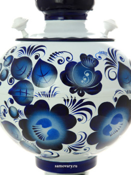 Электрический самовар 3 литра с росписью "Гжель нежная", "шар", арт. 155672