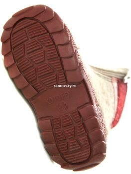Валенки Котофей детские для девочки артикул 167022-42 серо-бордовые