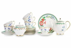 Сервиз чайный, форма "Весенняя-2" рисунок "Улыбка флоры",  20 предметов на 6 персон, Императорский фарфоровый завод