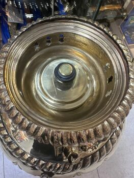 Самовар на дровах 45 литров желтый цилиндр восстановленный