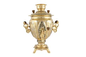 Электрический самовар 3 литра с ручной гравировкой "Царская охота" Златоуст, арт. 130595