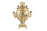 Электрический самовар 3 литра с ручной гравировкой "Царская охота" Златоуст, арт. 130595