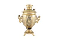 Электрический самовар 3 литра с ручной гравировкой "Царская охота" Златоуст, арт. 130595