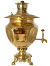 Самовар антикварный на дровах 7 литров латунный форма "ваза" арт. 460570