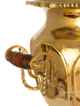 Самовар антикварный на дровах 7 литров латунный форма "ваза" арт. 460570