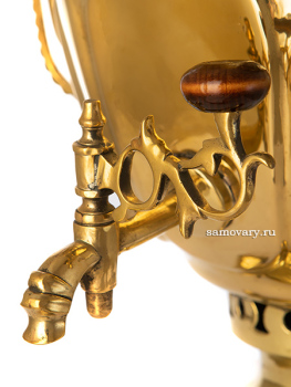 Самовар антикварный на дровах 7 литров латунный форма "ваза" арт. 460570