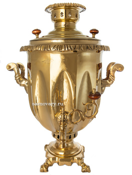 Самовар на дровах 8 литров латунный "ваза" арт. 460553