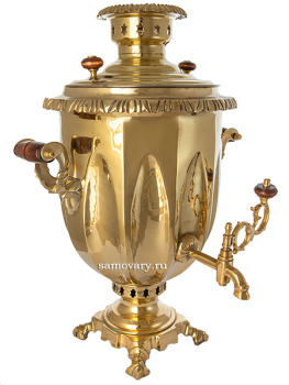 Самовар на дровах 8 литров латунный "ваза" арт. 460553