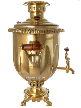 Самовар на дровах 8 литров латунный "ваза" арт. 460553
