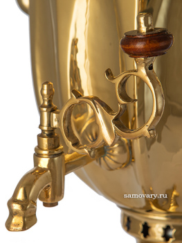 Самовар на дровах 8 литров латунный "ваза" арт. 460553