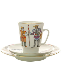Комплект кофейный форма "Майская", рисунок "Дон Кихот", Императорский фарфоровый завод