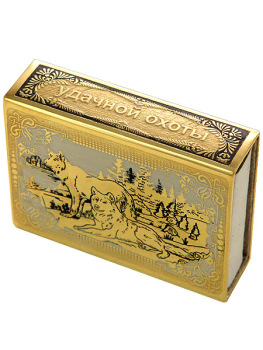 Футляр для спичек с гравюрой "Волк с волчицей" Златоуст