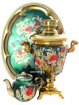 Набор самовар электрический 3 литра с художественной росписью "Розовые лилии", арт. 155629