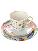 3-х предметный чайный комплект форма "Банкетная", рисунок "Конфетти", Императорский фарфоровый завод