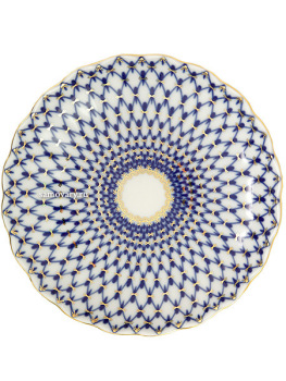 Фарфоровая сухарница форма "Тюльпан", рисунок "Кобальтовая сетка", Императорский фарфоровый завод