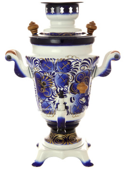 Электрический самовар 1,5 литра с росписью "Гжель", арт. 103546