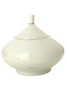 Сахарница форма "Купольная", рисунок "Золотая лента", Императорский фарфоровый завод