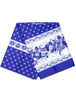 Хлопковое полотенце "Гжель" без кружева 45*75 см