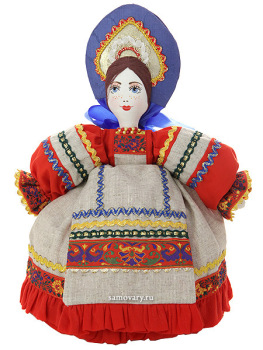 Кукла баба на чайник "Маня в сером"