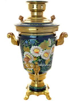 Электрический самовар 4 литра с художественной росписью "Ромашки", арт. 155991