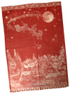 Полотенце "Новогоднее" красное без кружева, 50х70