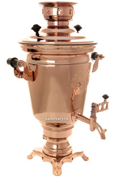 Электрический самовар 4 литра "Москва" с автоматическим отключением, конус старинный с медным покрытием, арт. 144544а