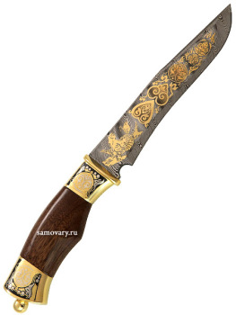 Сувенирный нож "Бриз" в кожаных ножнах, Златоуст