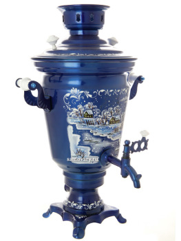 Электрический самовар 4 литра с художественной росписью "Зимний вечер", арт. 130269