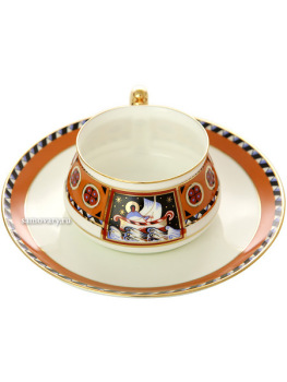 Чашка с блюдцем чайная форма "Билибина" рисунок "Василиса", Императорский фарфоровый завод