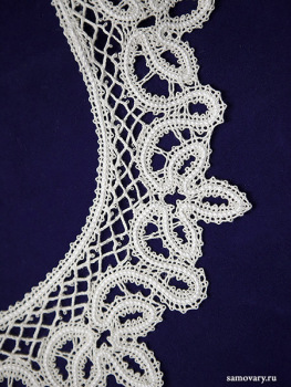 Вологодское кружево - воротник белый "Трилистник"