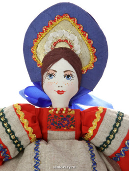 Кукла баба на чайник "Маня в сером"