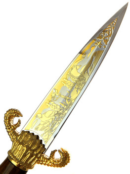 Сувенирный нож "Фокс" в кожаных ножнах, Златоуст