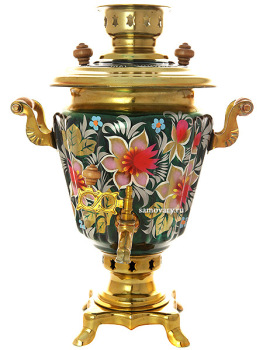 Набор самовар электрический 3 литра с художественной росписью "Розовые лилии", арт. 155629