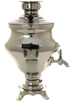 Электрический самовар 3 литра никелированный "Конус-тюльпан" с автоматическим выключением, арт. 130290к
